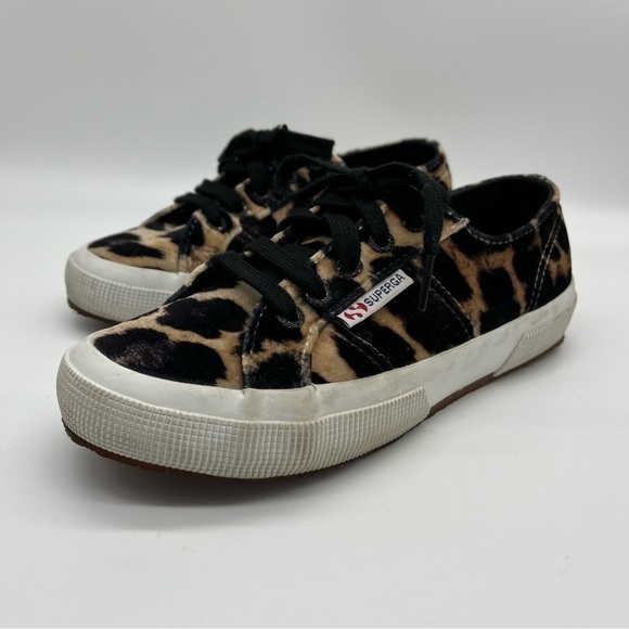 SUPERGA Velvet Leopard Platform Sneaker 36 - Picture 3 of 9